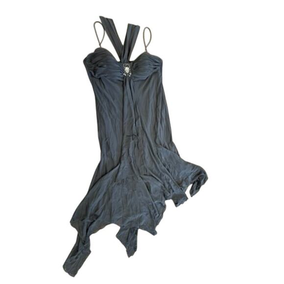 "CAMILLE LA VIE" VNT Halter Dress SZ 10P Babydoll Fairy Bling Detail Loose Bead - Picture 5 of 13